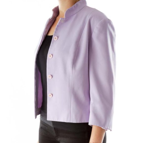 VOTRE NOM Purple Suit Jacket with Shoulder Pads - Picture 2 of 3
